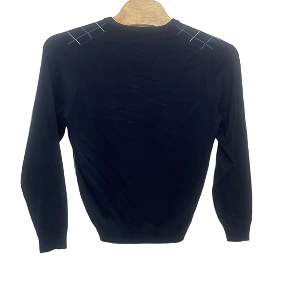 Brooks Brothers Medium Blue Plaid Silk Cotton‎ V-Neck Sweater - Picture 5 of 5